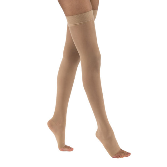 JOBST Women's UltraSheer Thigh High Dot Classic 30-40 mmHg Open Toe - Natural