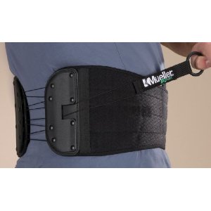 Load image into Gallery viewer, Mueller Adjustable Back and Abdominal Support Black Fits 32&quot; to 51&quot; waist 86741
