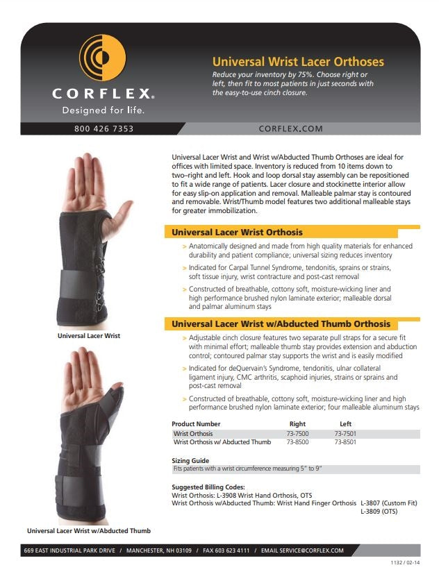 Load image into Gallery viewer, Corflex Universal Lacer Wrist Orthosis
