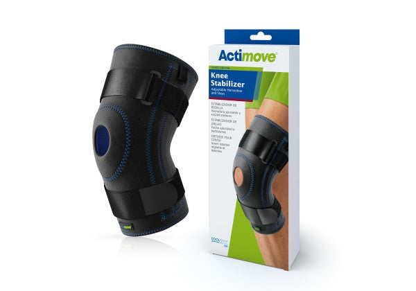 Load image into Gallery viewer, Actimove Knee Stabilizer Adjustable Horseshoe &amp; Stays, Black
