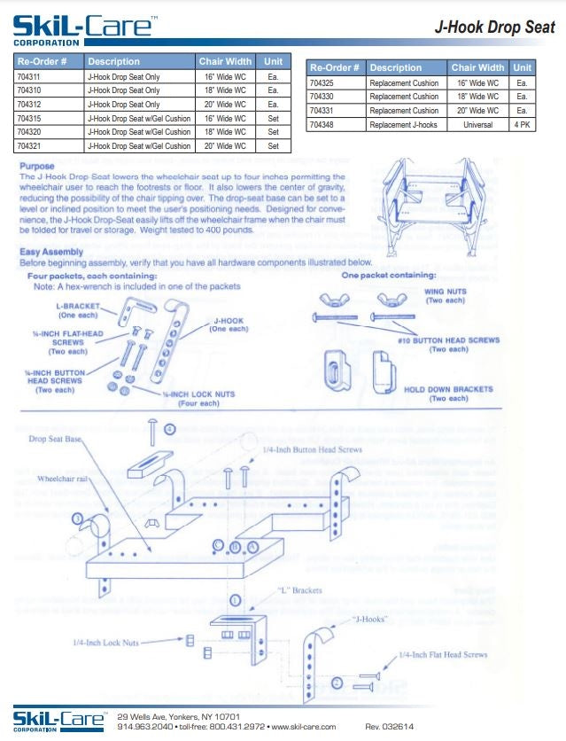 Load image into Gallery viewer, SkiL-Care J-Hook Drop Seat
