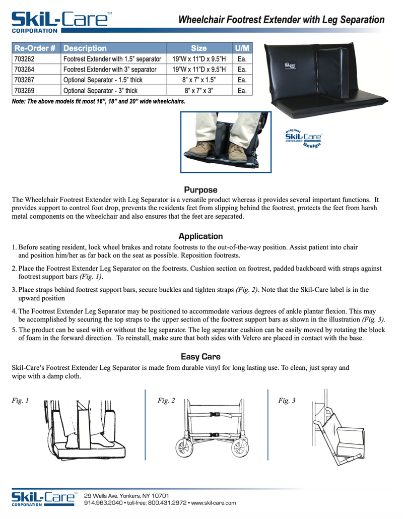 Load image into Gallery viewer, SkiL-Care Footrest Extender, Leg Separator
