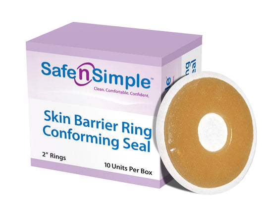 Safe n' Simple Conforming Skin Barrier Ring Adhesive Seals, 10 Rings/Box