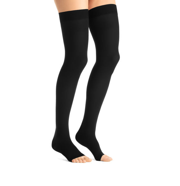 Load image into Gallery viewer, JOBST Women&#39;s Opaque Thigh High Dot 15-20 mmHg Open Toe
