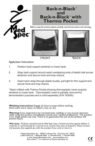 Med Spec Back-n-Black with Thermo(plastic) Pocket - Includes Moldable Insert