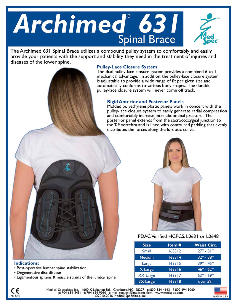 Load image into Gallery viewer, MedSpec Archimed® 631 Spinal Brace
