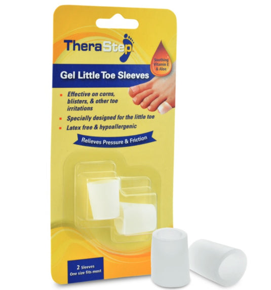 Silipos TheraStep Gel Little Toe Sleeve Hypoallergenic Toe Protector 2/pk