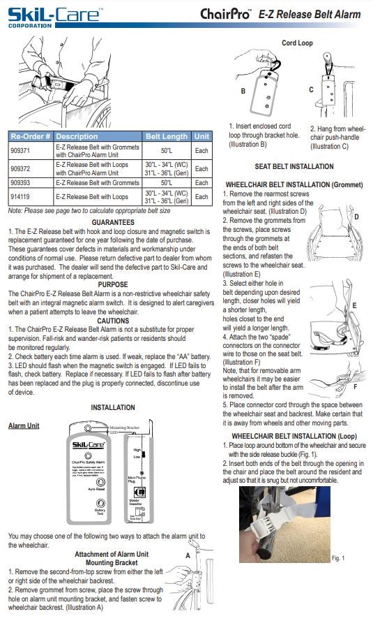 Load image into Gallery viewer, SkiL-Care E-Z Release Belt Sensor
