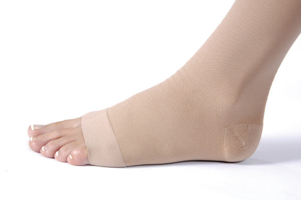 Load image into Gallery viewer, JOBST Relief Petite Silicone Compression Knee High, 20-30 mmHg Open Toe, Beige
