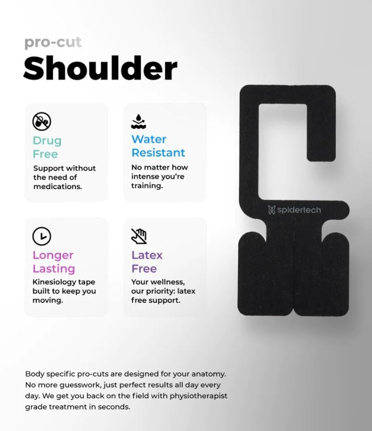 Load image into Gallery viewer, SpiderTech Left Shoulder One Piece Pre-Cut Tape
