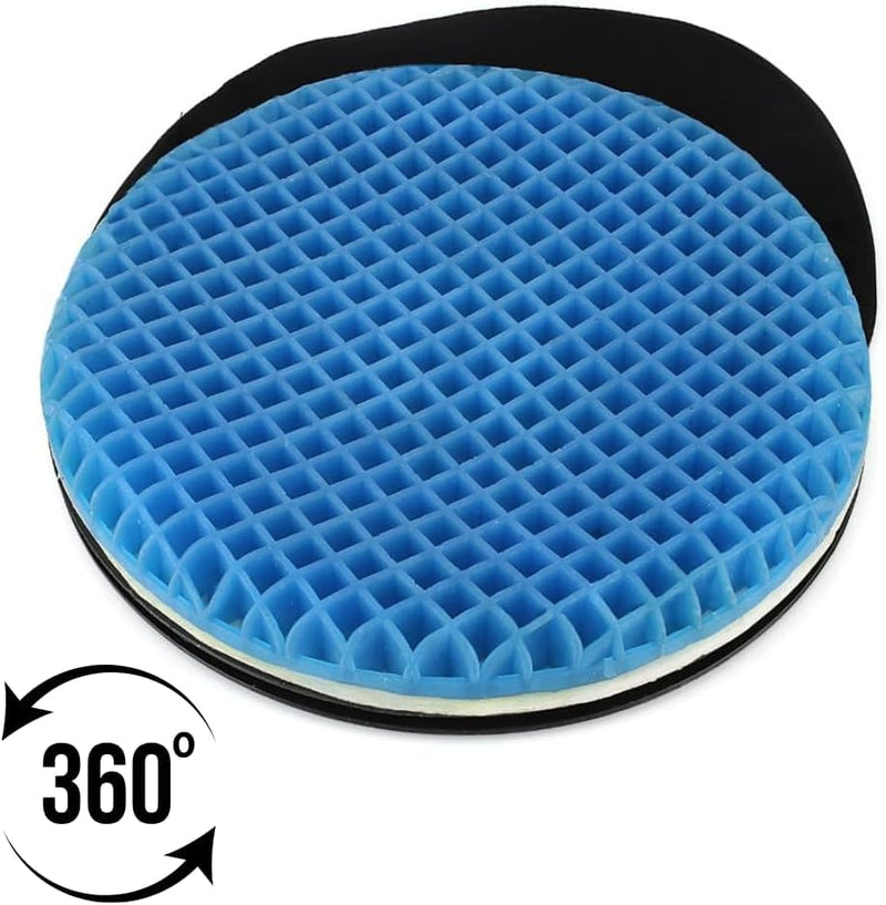 Load image into Gallery viewer, FOMI Premium Firm Swivel Gel Seat Cushion | 360 Degree Rotation | Round Thick Disc Pad for Home or Office Chair, Wheelchair, Boat, Stool | Pressure Sore Relief, Prevents Sweaty Bottom
