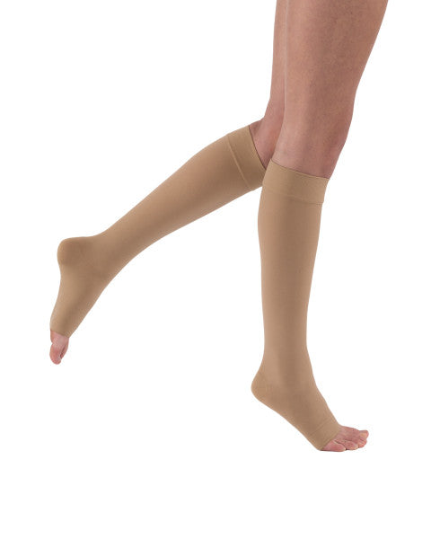 Load image into Gallery viewer, JOBST Relief Compression Stockings 30-40 mmHg Petite Knee High Silicone Open Toe
