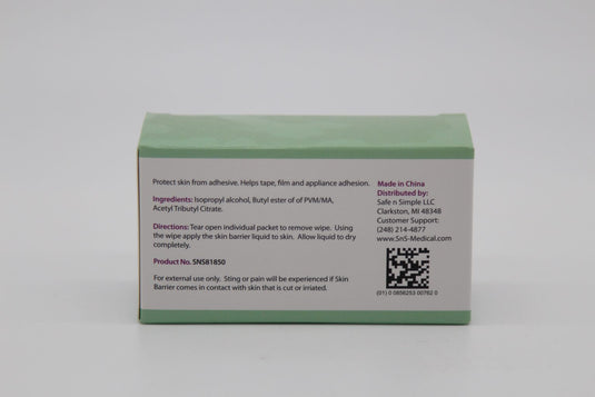 Safe n' Simple Skin Barrier Wipes 2" x 2" with Alcohol 50 ct