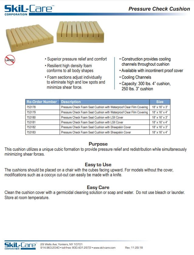 Load image into Gallery viewer, SkiL-Care Pressure-Check Foam Cushion
