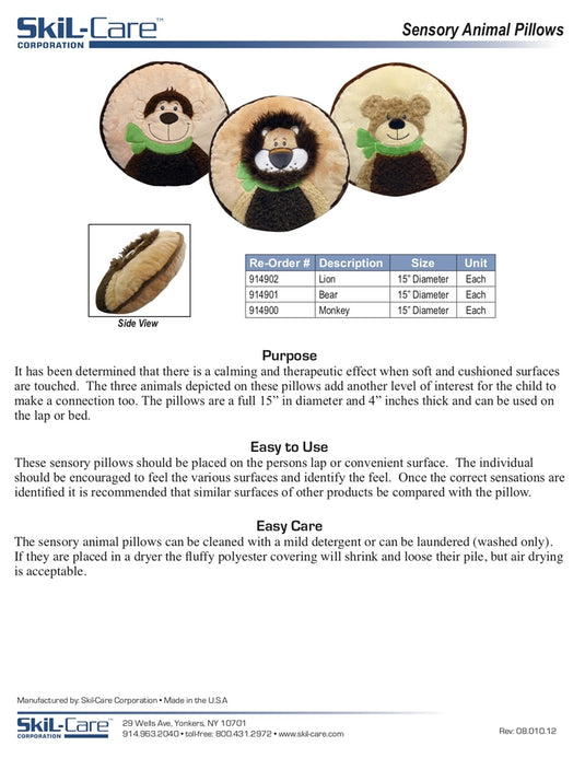 SkiL-Care Sensory Animal Pillows