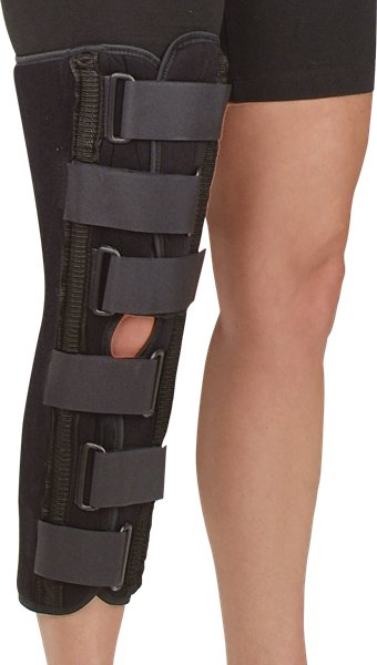 Load image into Gallery viewer, DeRoyal Sized Black Foam Knee Immobilizer
