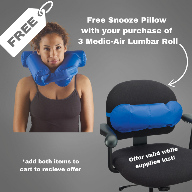 Load image into Gallery viewer, Free Snooze Pillow with your purchase of 3 Medic-Air Lumbar Roll
