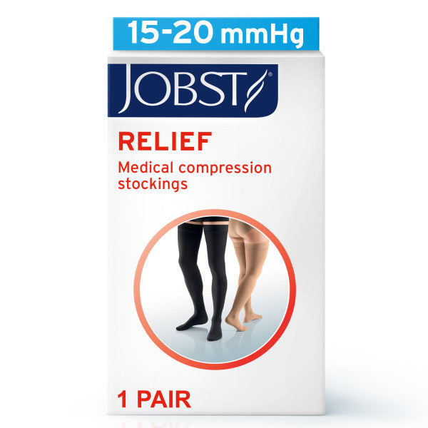 Load image into Gallery viewer, JOBST Relief Silicone Compression Thigh High, 15-20 mmHg Closed Toe
