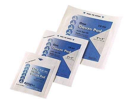 Gauze Pads, 12-ply sterile, individually wrapped - 100/BOX