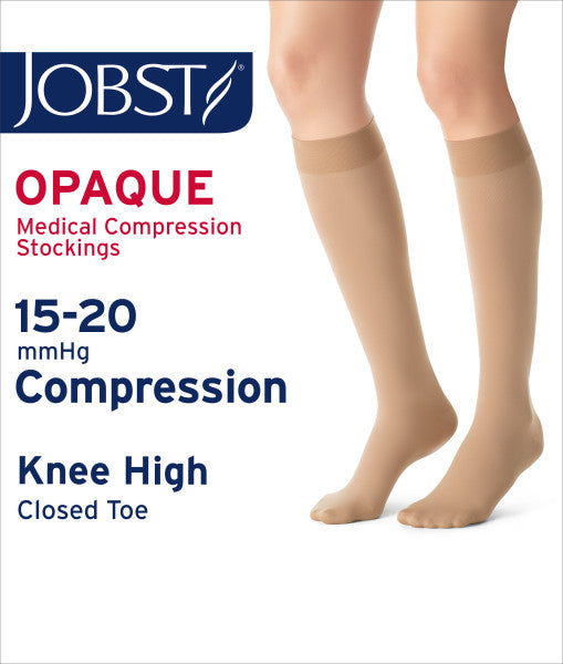 Load image into Gallery viewer, JOBST Women&#39;s Opaque Petite Knee High 15-20 mmHg Closed Toe
