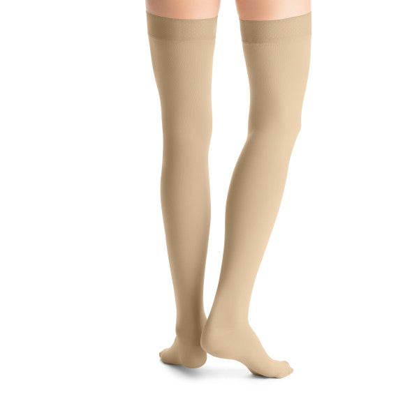 Load image into Gallery viewer, JOBST Women&#39;s Opaque Petite Thigh High Sensitive Top Band 20-30 mmHg Closed Toe
