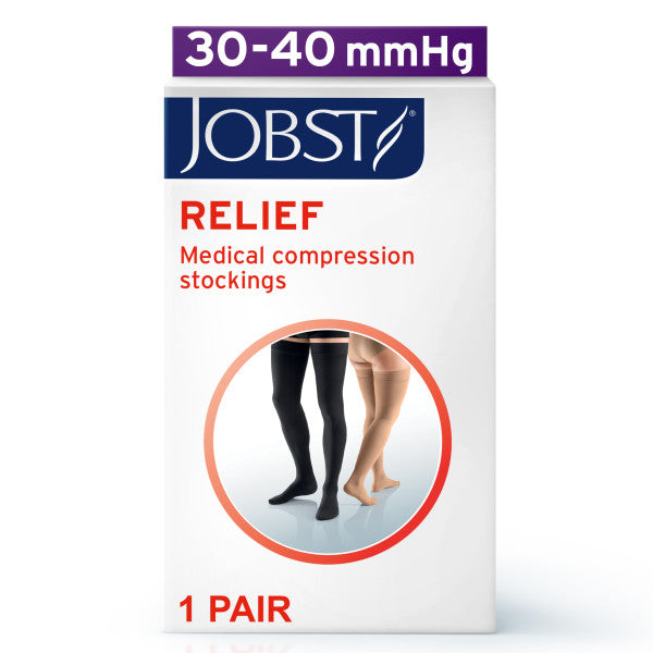 Load image into Gallery viewer, JOBST Relief Silicone Compression Thigh High, 30-40 mmHg Closed Toe
