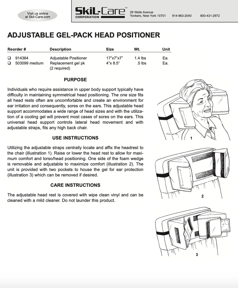 Load image into Gallery viewer, SkiL-Care Adjustable Head Positioner with Gel Pack
