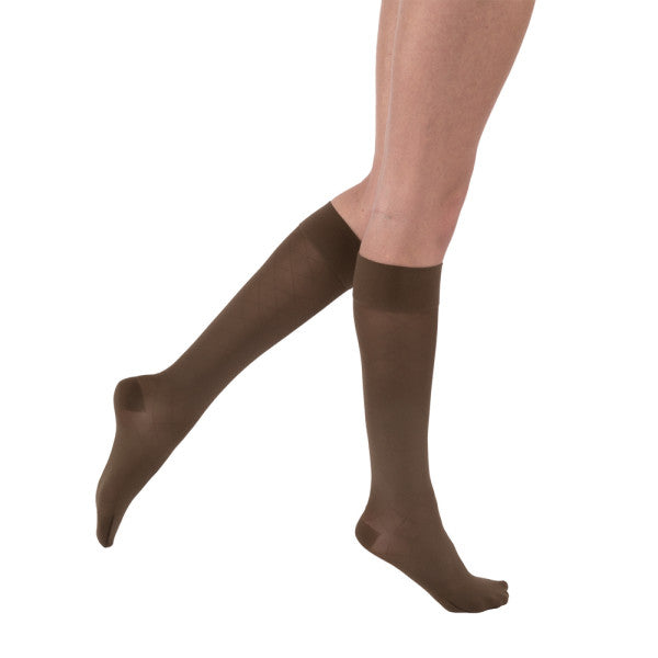 Load image into Gallery viewer, JOBST Women&#39;s Ultrasheer Knee High Diamond Pattern 20-30 mmHg Closed Toe
