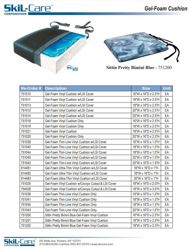 Load image into Gallery viewer, SkiL-Care Sittin&#39; Pretty™ Bimini Blue Gel-Foam Cushion
