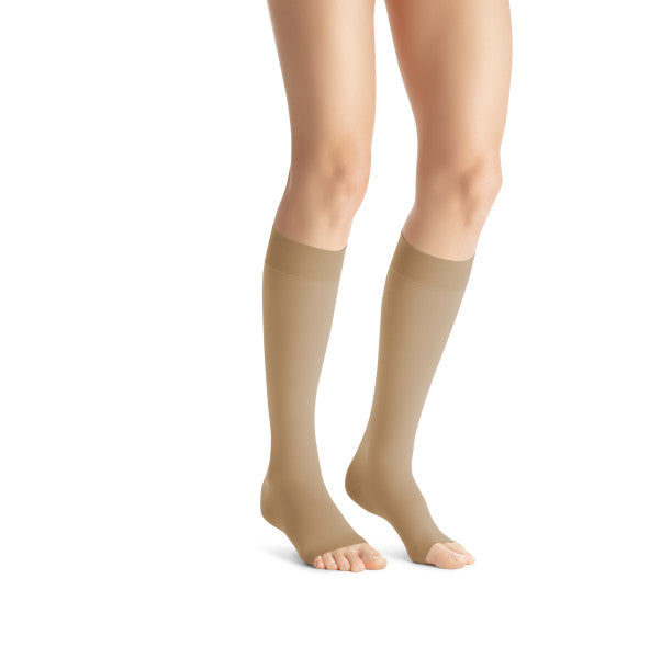 Load image into Gallery viewer, JOBST Women&#39;s Opaque Petite Knee High Knee High 20-30 mmHg Open Toe
