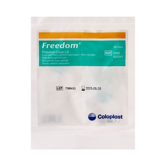 Coloplast Freedom Clear Long Seal Self-Adhering Male External Catheter, 35 mm