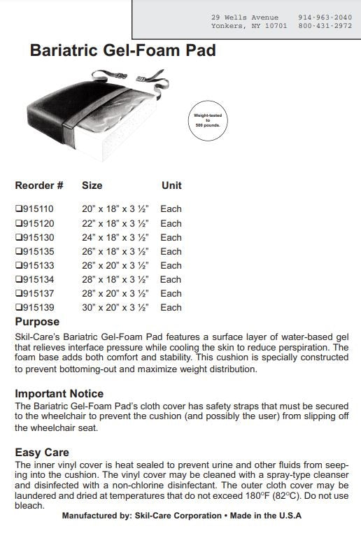 Load image into Gallery viewer, SkiL-Care Bariatric Gel-Foam Cushion
