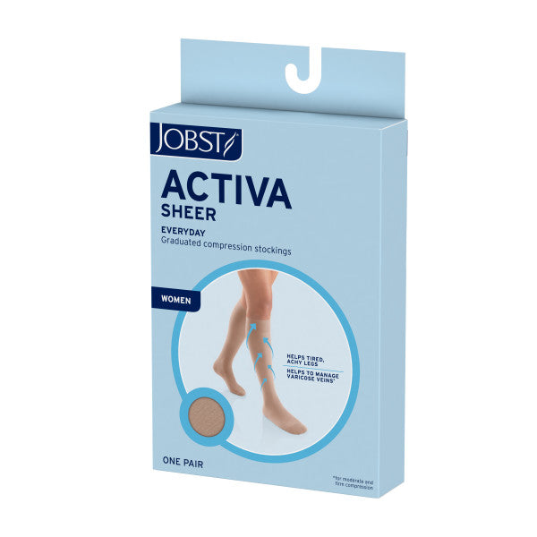 Load image into Gallery viewer, JOBST ACTIVA Sheer 8-15 mmHg Compression Socks Waist High, Closed Toe
